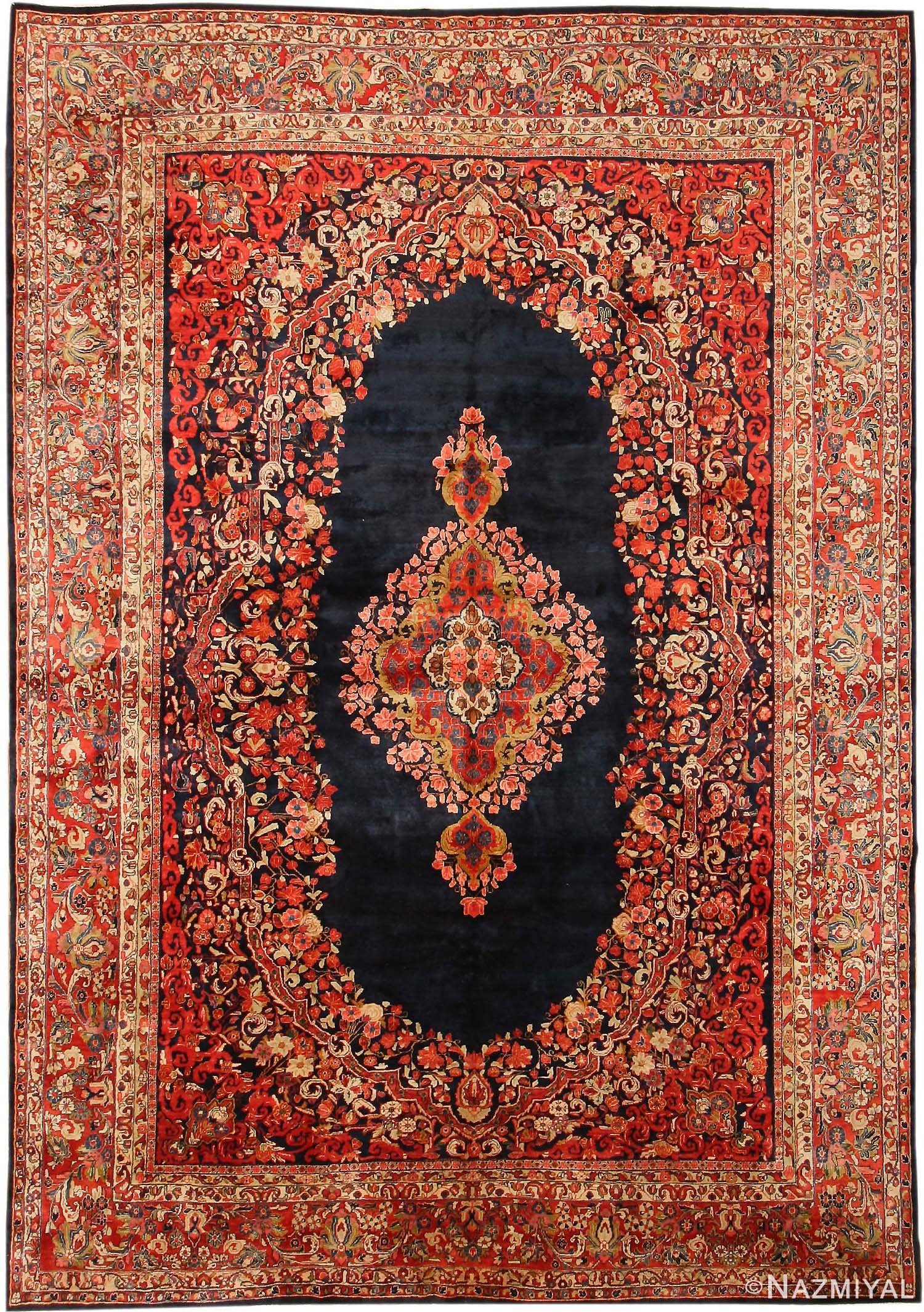 Antique Sarouk Persian Rug #43593 by Nazmiyal Antique Rugs