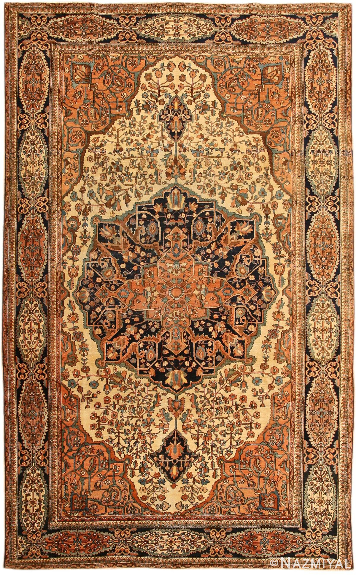 Antique Sarouk Farahan Persian Rug 43859 Detail/Large View