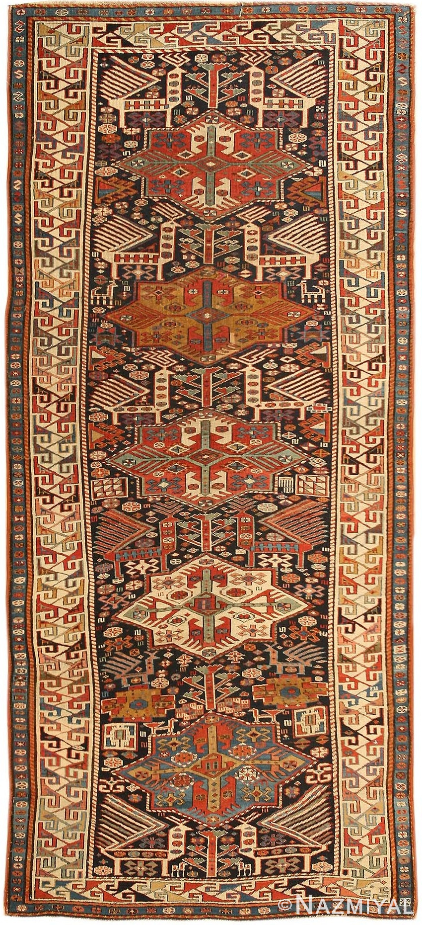 Antique Shirvan Caucasian Rug 43485 Detail/Large View