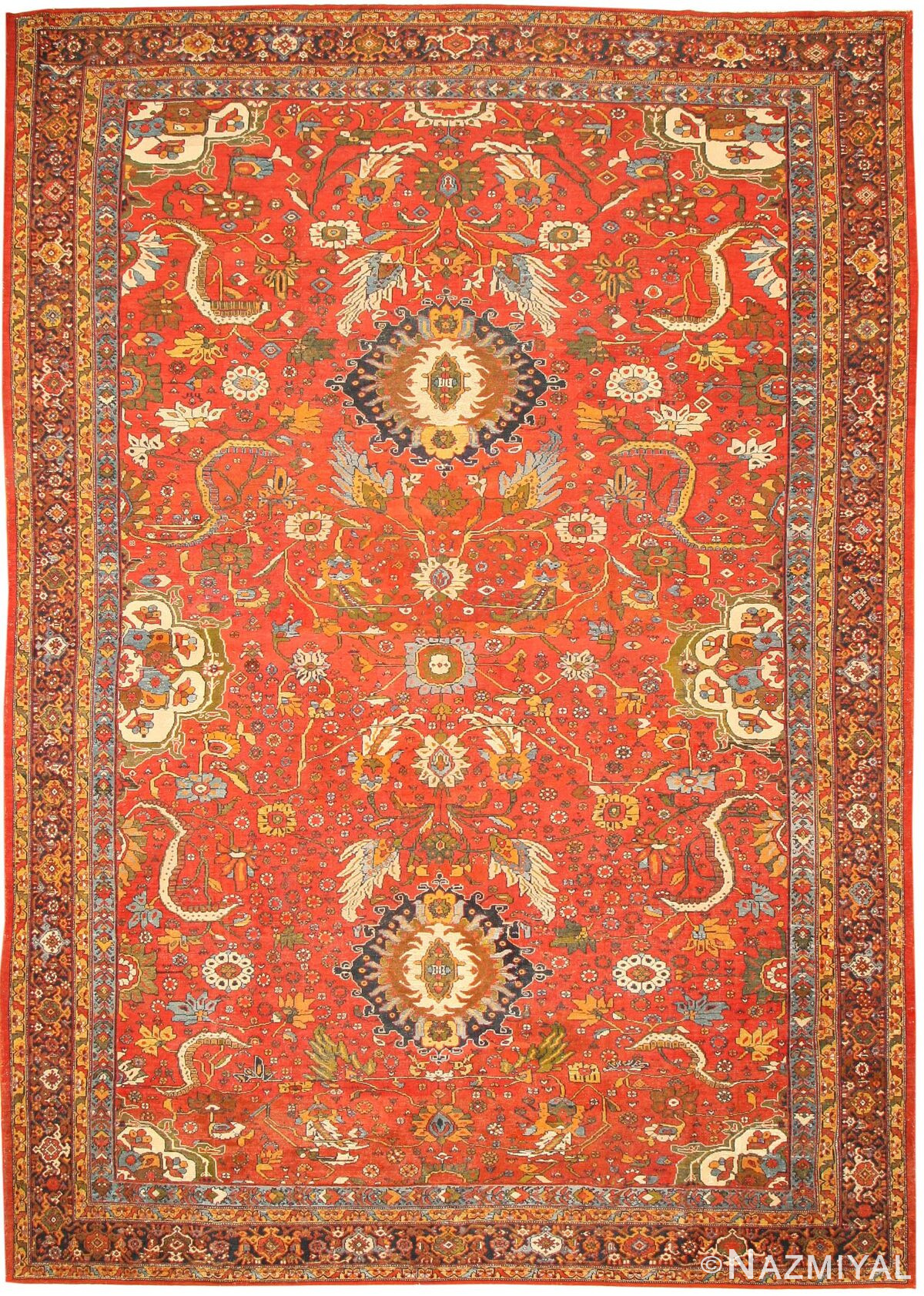 Antique Sultanabad Persian Rug 43330 Nazmiyal Antique Rugs