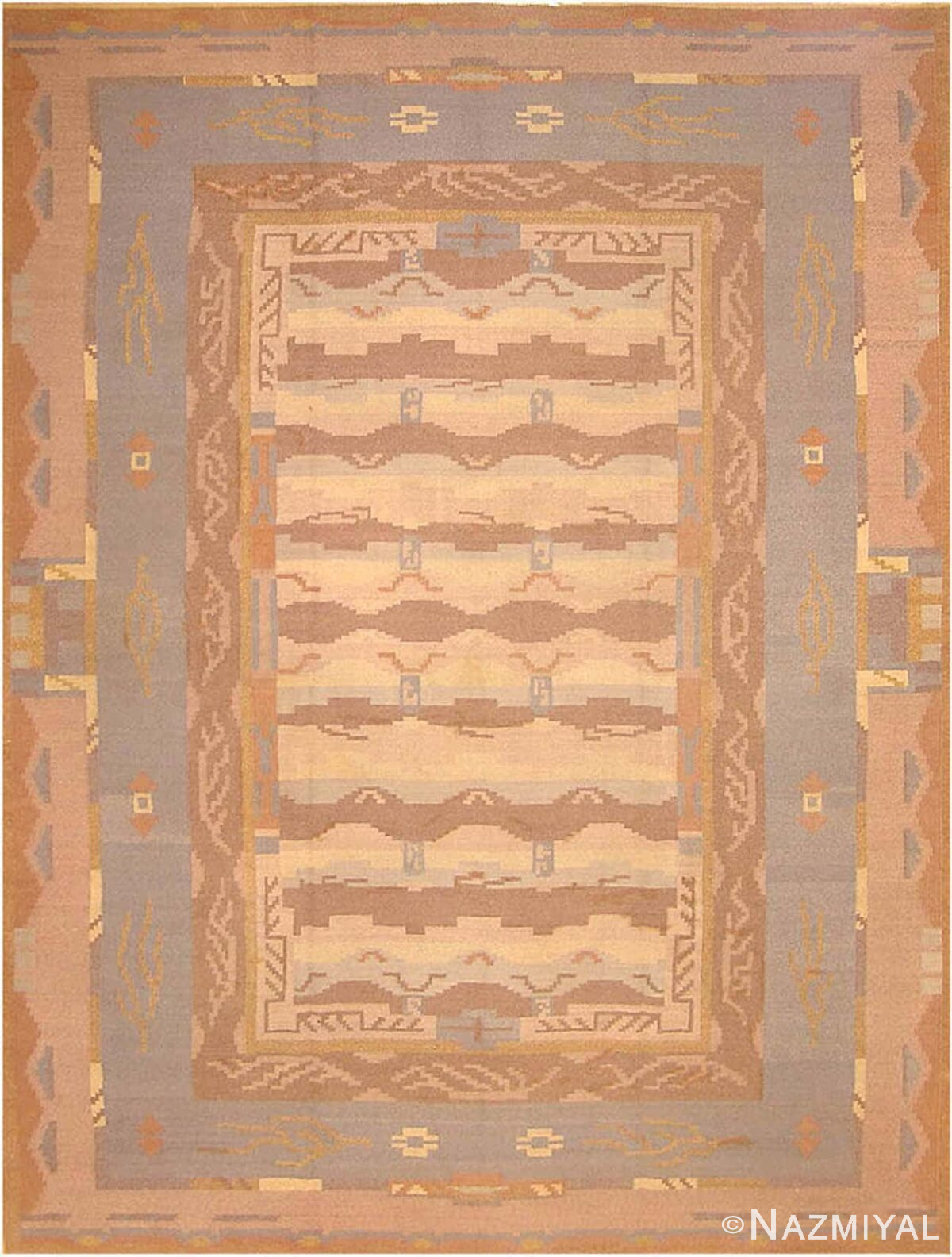 Art Deco Swedish Kilim Rug 3379 Nazmiyal Antique Rugs in NYC