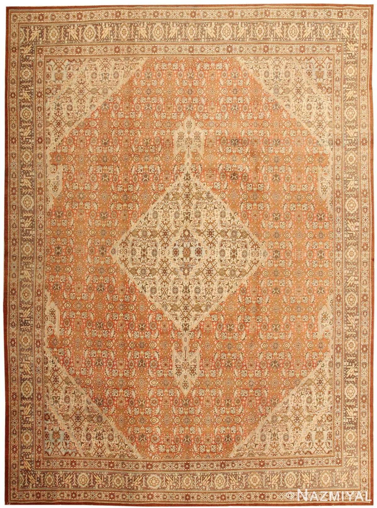Antique Tabriz Persian Rug 43706 Nazmiyal