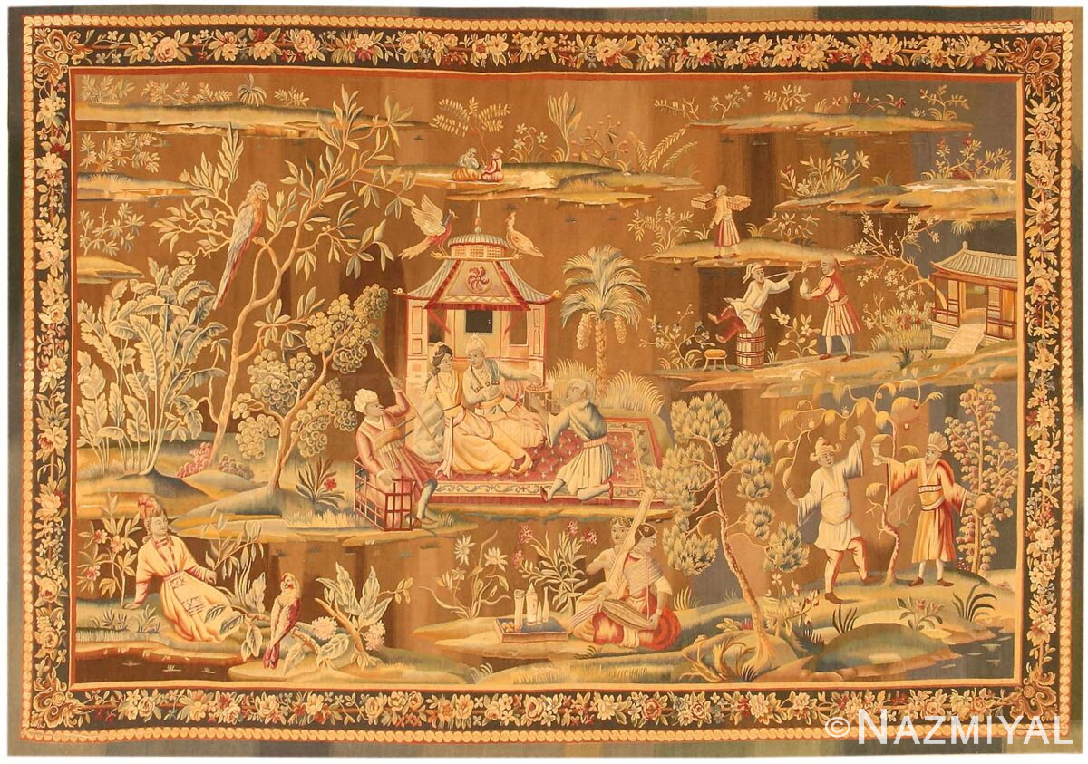 Antique French Tapestry Rug 43924 Nazmiyal