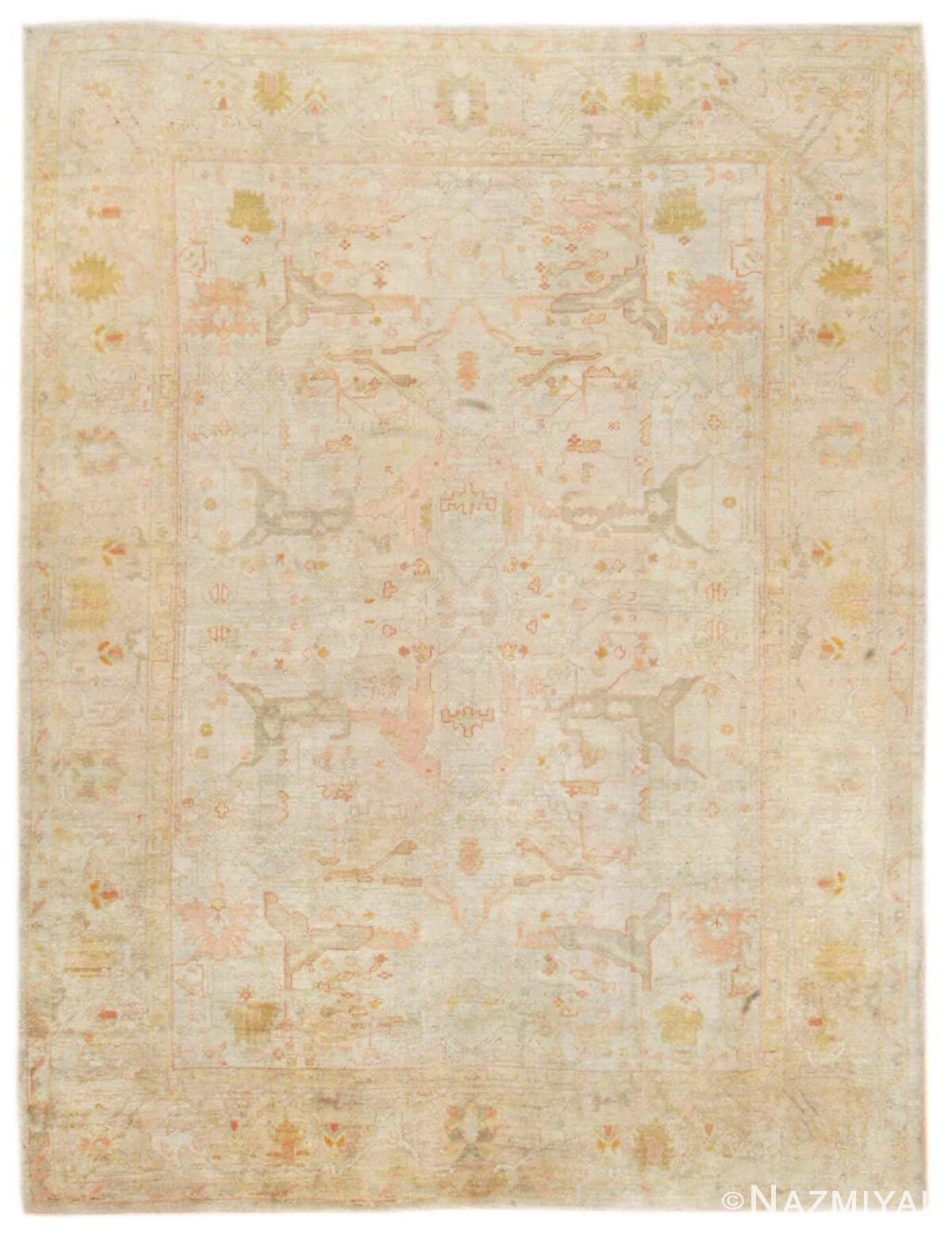Antique Oushak Turkish Rug 43695 Detail/Large View