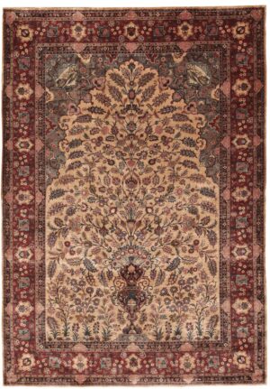 Antique Silk Kashan Persian Rug 45030 Nazmiyal Antique Rugs