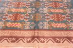 Border Vintage room size mid Century Scandinavian Swedish pile rug 44610 by Nazmiyal