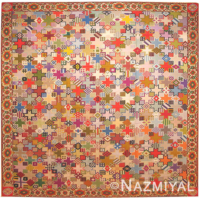 Antique French Needlepoint Rug #1919 Main Image