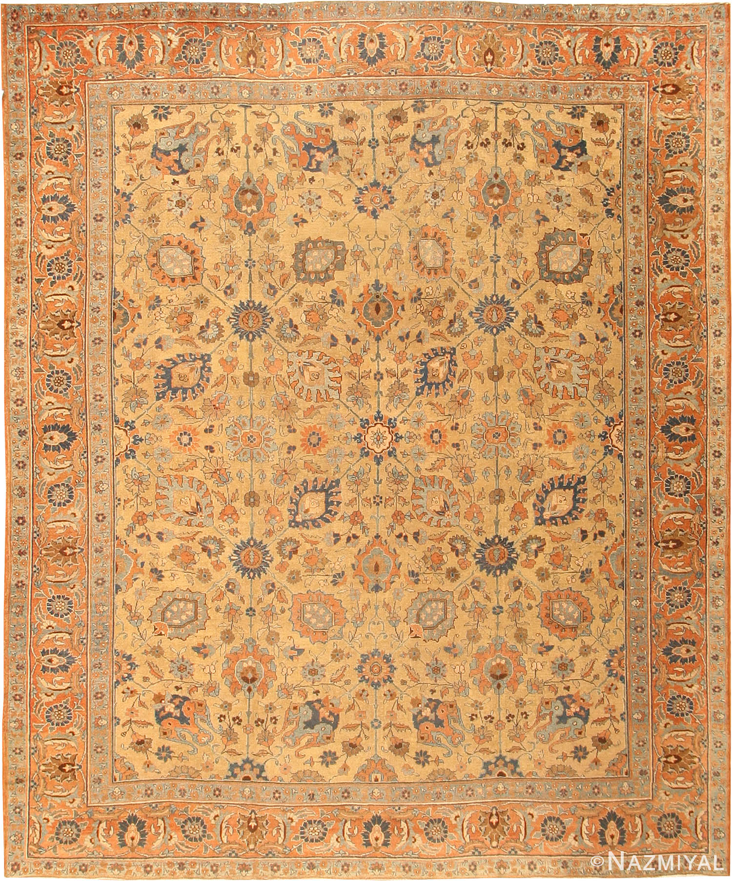 Antique Tabriz Persian Carpet 42239 Nazmiyal Antique Rugs