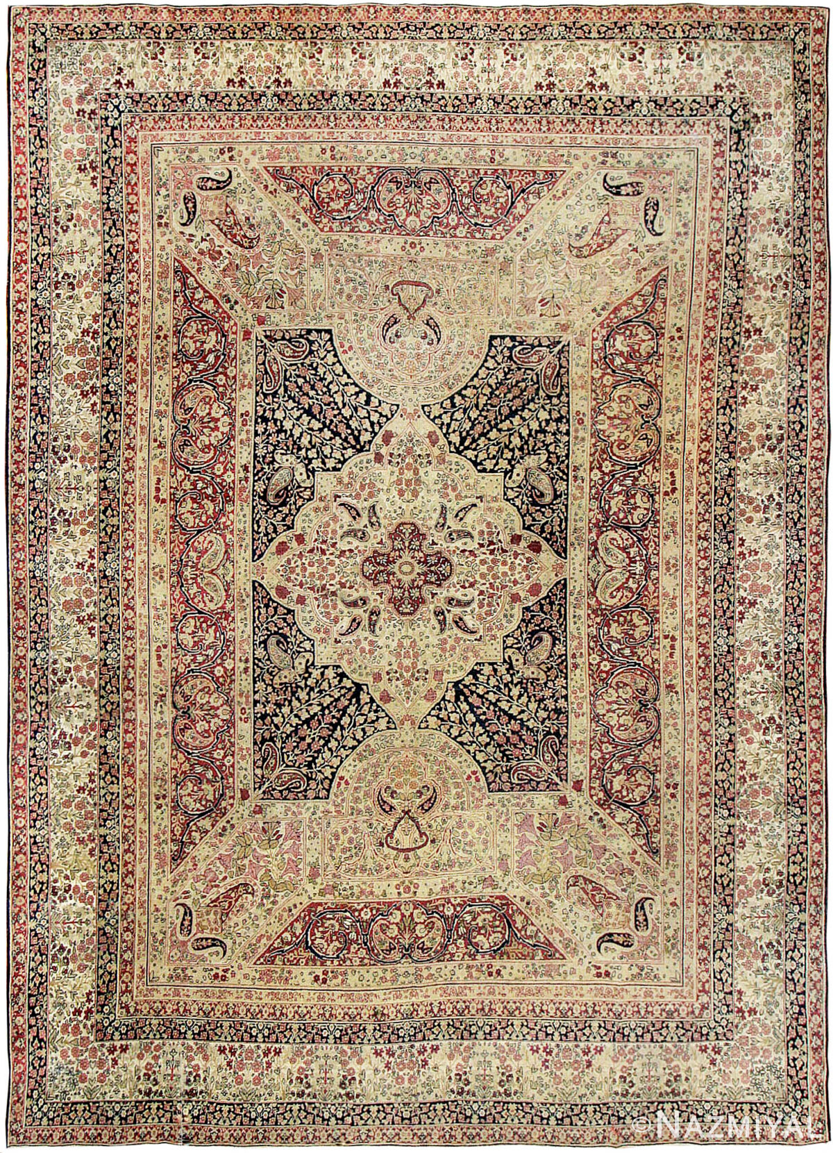 Antique Kerman Persian Rug 44391 Nazmiyal