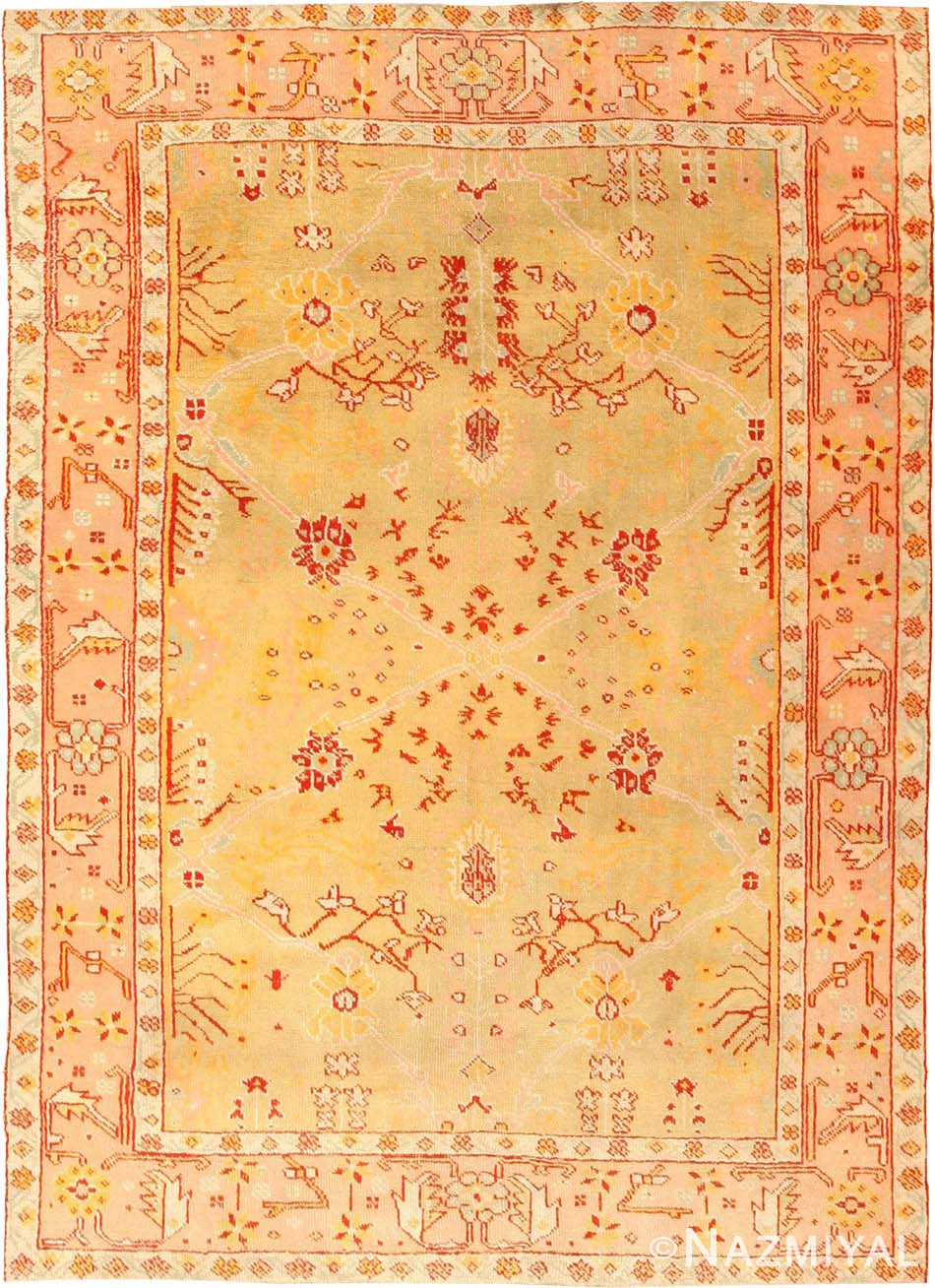 Antique Oushak Turkish Rug 43043 Nazmiyal Antique Rugs