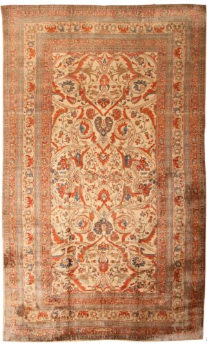 Antique Silk Heriz Serapi Persian Rugs 7996 Detail/Large View