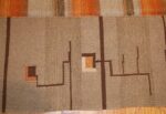 flat woven room size vintage swedish Kilim rug 3372 border Nazmiyal