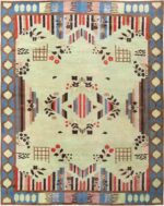 Green Vintage Art Deco Indian Rug #44915 by Nazmiyal Antique Rugs