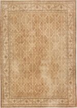 Brown Antique Persian Shabby Chic Tabriz Rug #44600 by Nazmiyal Antique Rugs