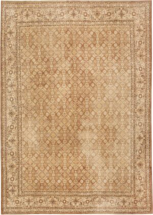 Brown Antique Persian Shabby Chic Tabriz Rug #44600 by Nazmiyal Antique Rugs