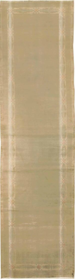 Vintage Green French Art Deco Runner Rug 43082 by Nazmiyal Antique Rugs