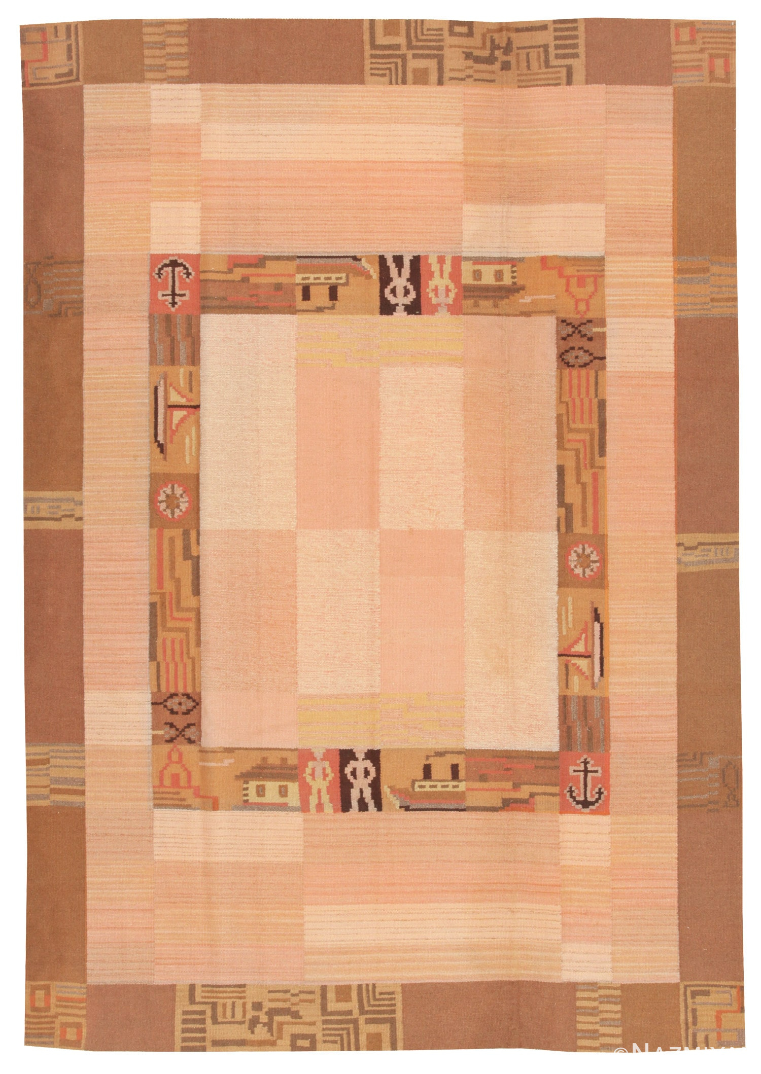 Art Deco Swedish Kilim Rug 40229 Detail/Large View