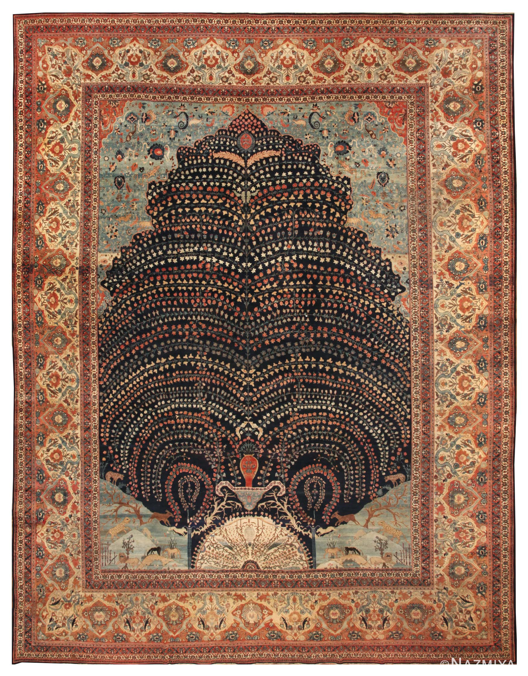 Antique Tabriz Persian Rug 44869