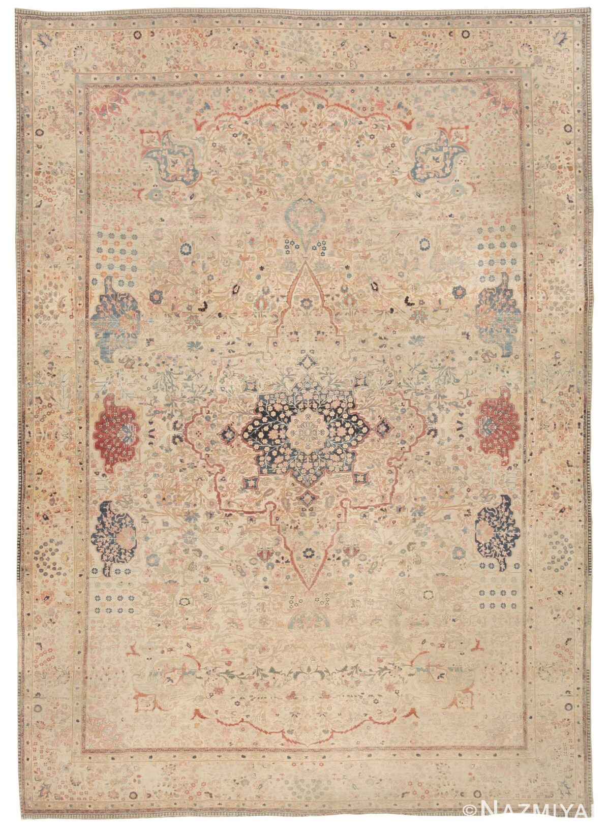 Antique Kashan Persian Rug 45016 Detail/Large View