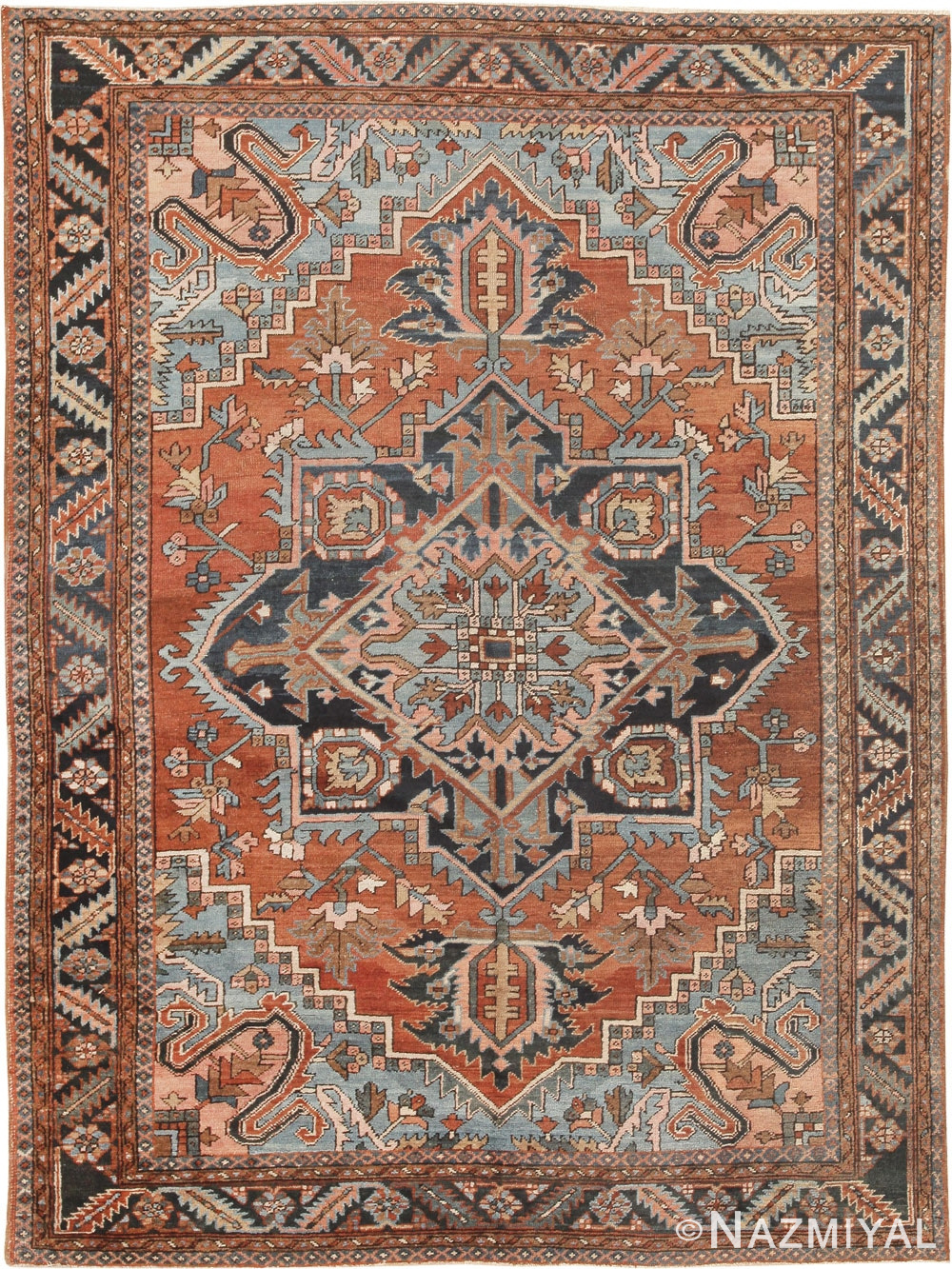 antique persian heriz serapi rug 44802 Nazmiyal