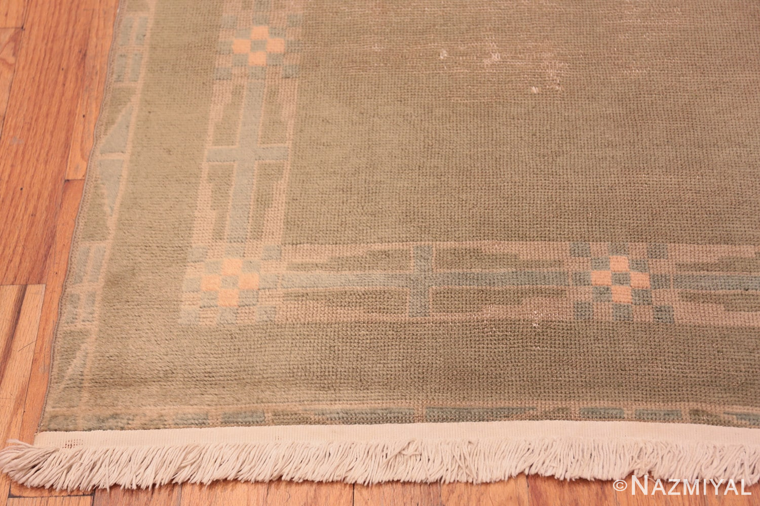 Corner Vintage French Art Deco runner rug 43082 by Nazmiyal