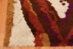 Corner small Vintage Swedish Scandinavian Shag Rya rug 45165 by Nazmiyal