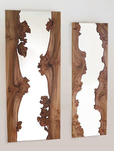Modern Wooden River Design Mirror Modern Wooden River Design Mirror Nazmiyal