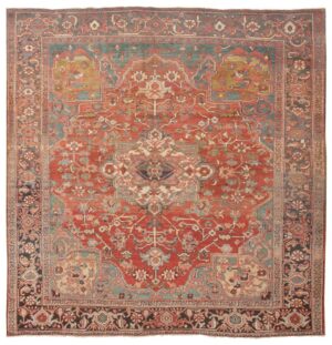 Antique Heriz Persian Rug 45220 Detail/Large View