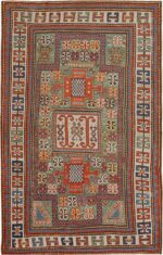 Antique Kazak Caucasian Prayer Rug #45191 by Nazmiyal Antique Rugs