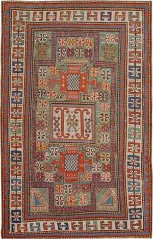 Antique Kazak Caucasian Prayer Rug #45191 by Nazmiyal Antique Rugs