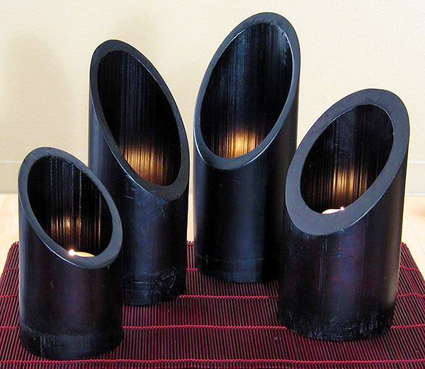Bamboo Decor Accents - Candle Holders Bamboo Candle Holders Decor Accents Nazmiyal