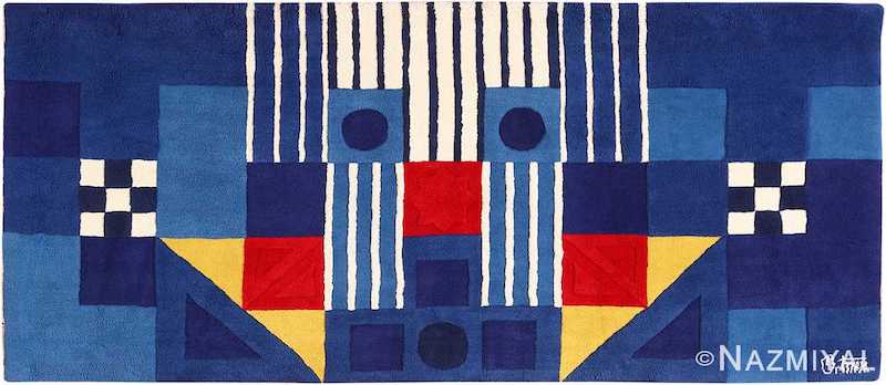 Blue Vintage George Earl Ortman Art Rug Blue Vintage George Earl Ortman Art Rug Nazmiyal