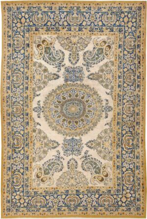Vintage Mid Century Indian Silk and Wool Rug #45166 by Nazmiyal Antique Rugs