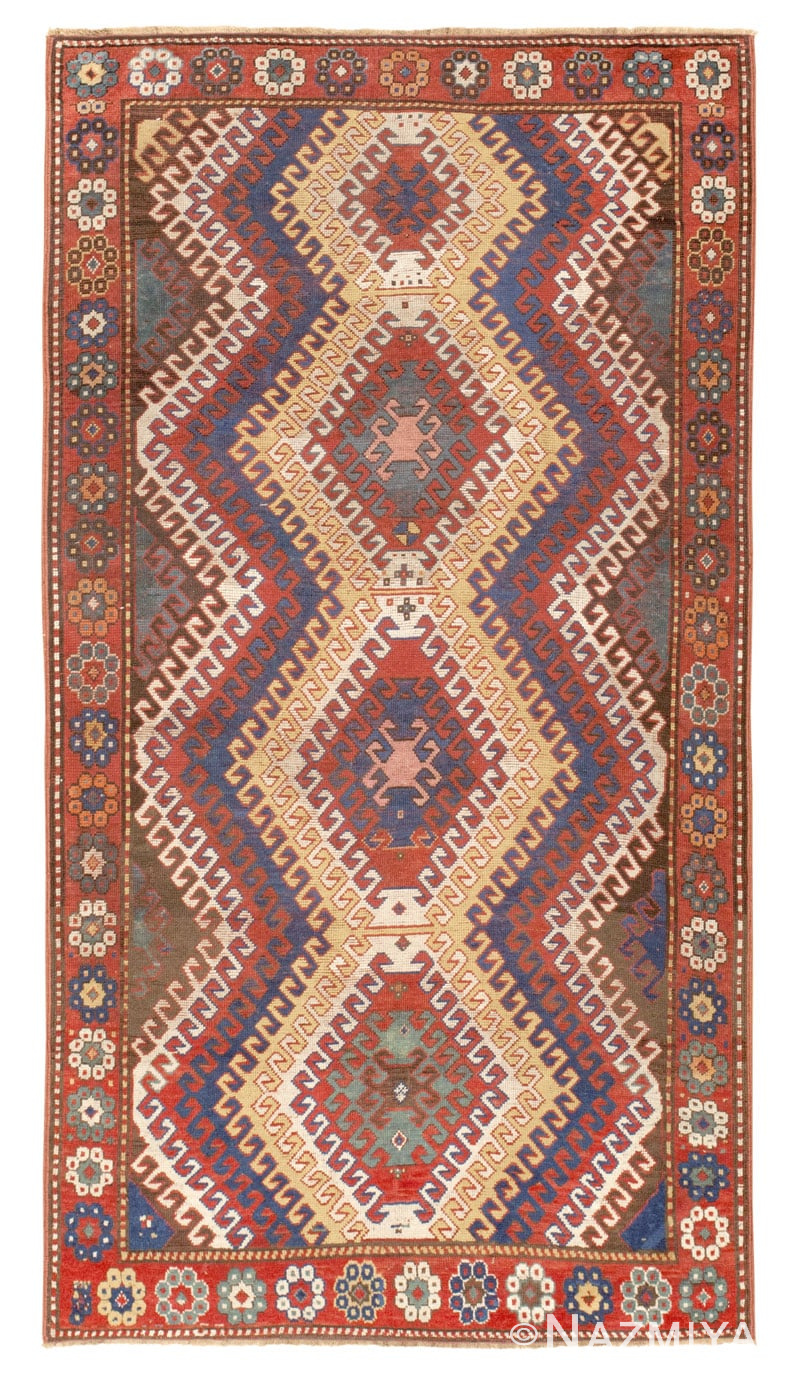 Antique Kazak Caucasian Carpet 45188 Nazmiyal Antique Rugs