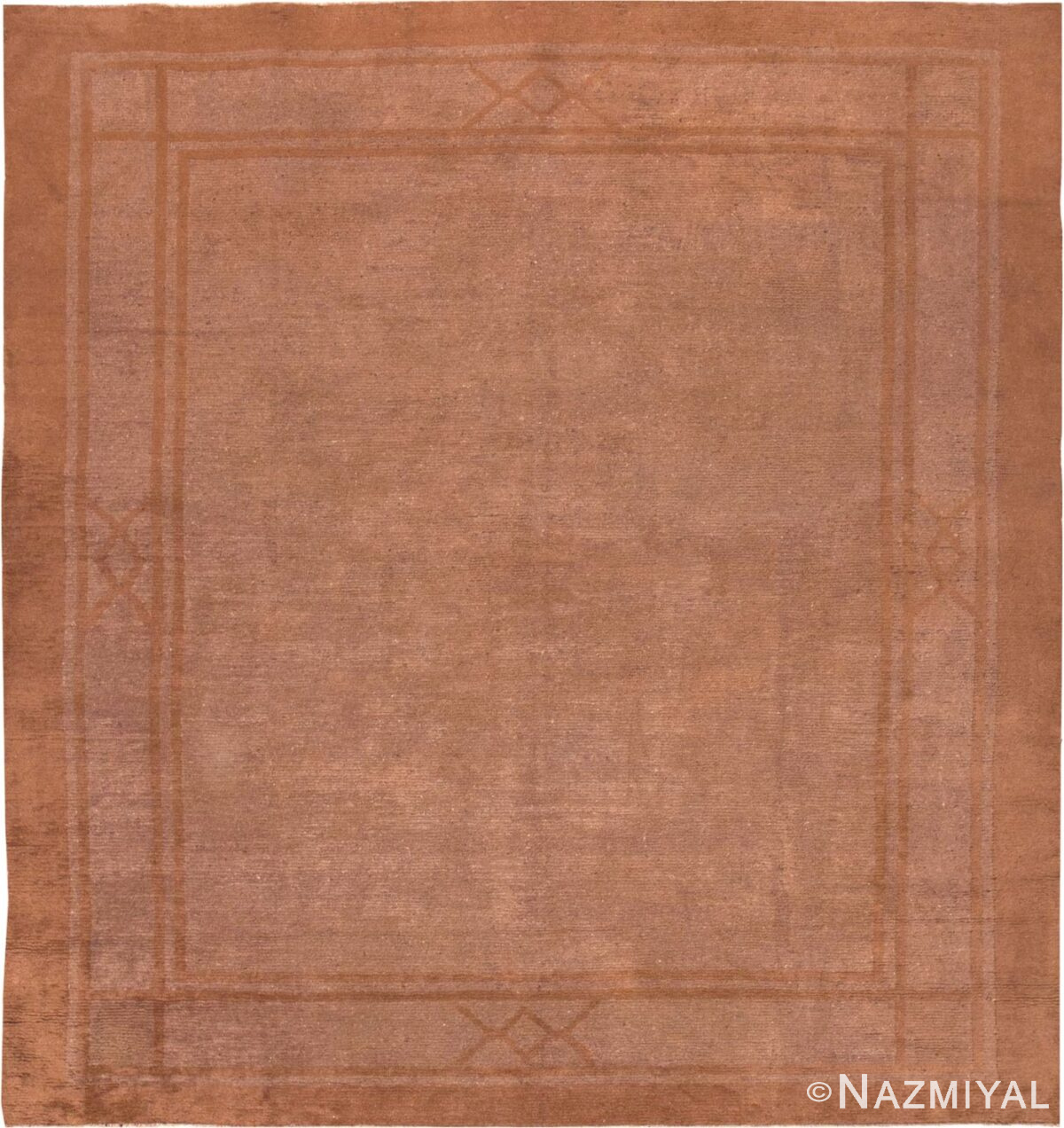 Beautiful Earthtone Square Size Antique Mongolian Rug #44892 by Nazmiyal Antique Rugs