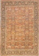 Fine Antique Rust Color Persian Tabriz Area Rug #45194 by Nazmiyal Antique Rugs