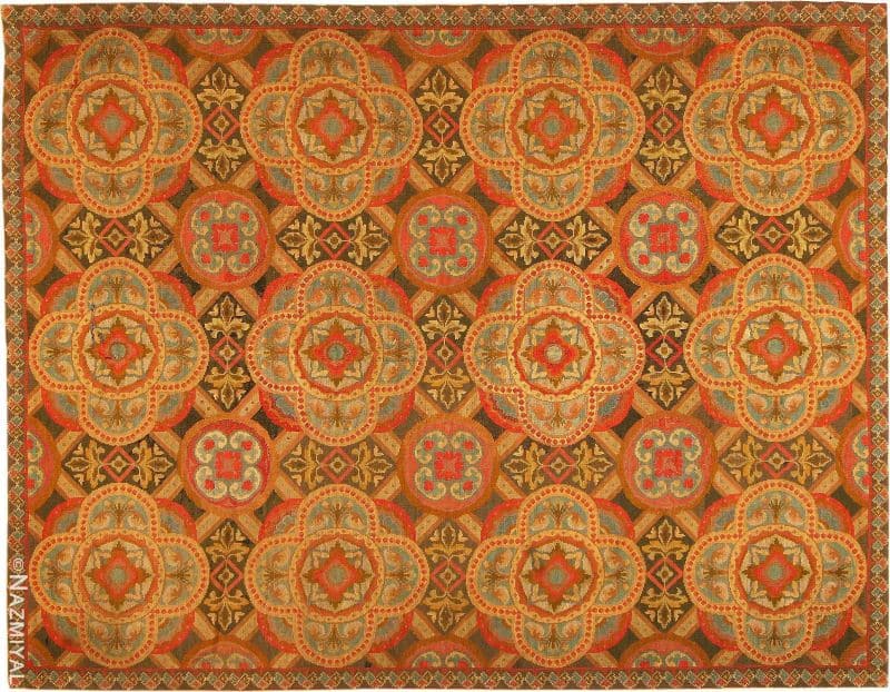 Antique Needlepoint English Rug Antique Needlepoint English Rug Nazmiyal