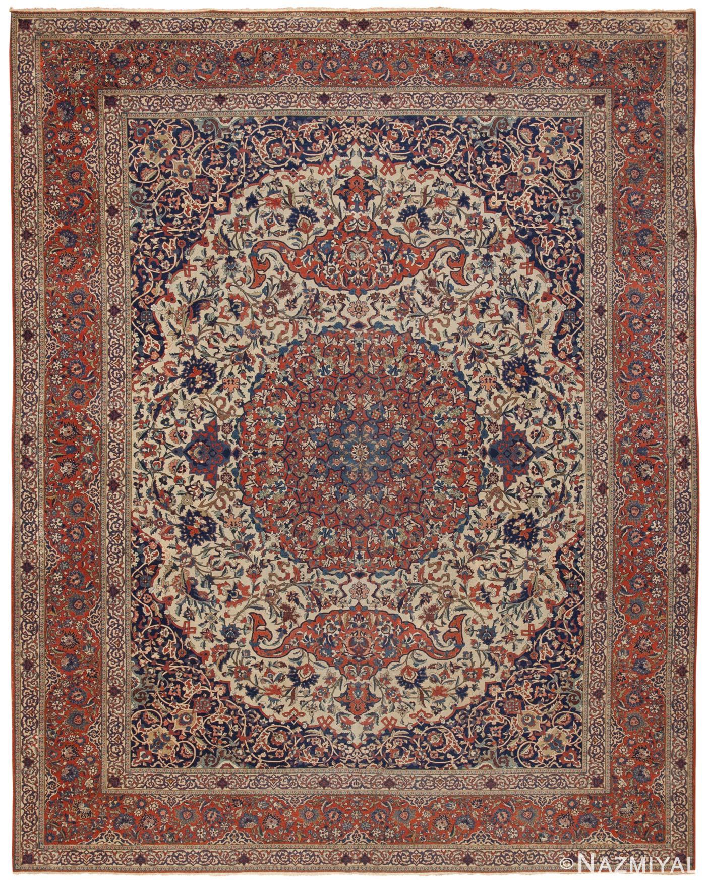 Antique Isfahan Persian Rug 45263 Detail/Large View