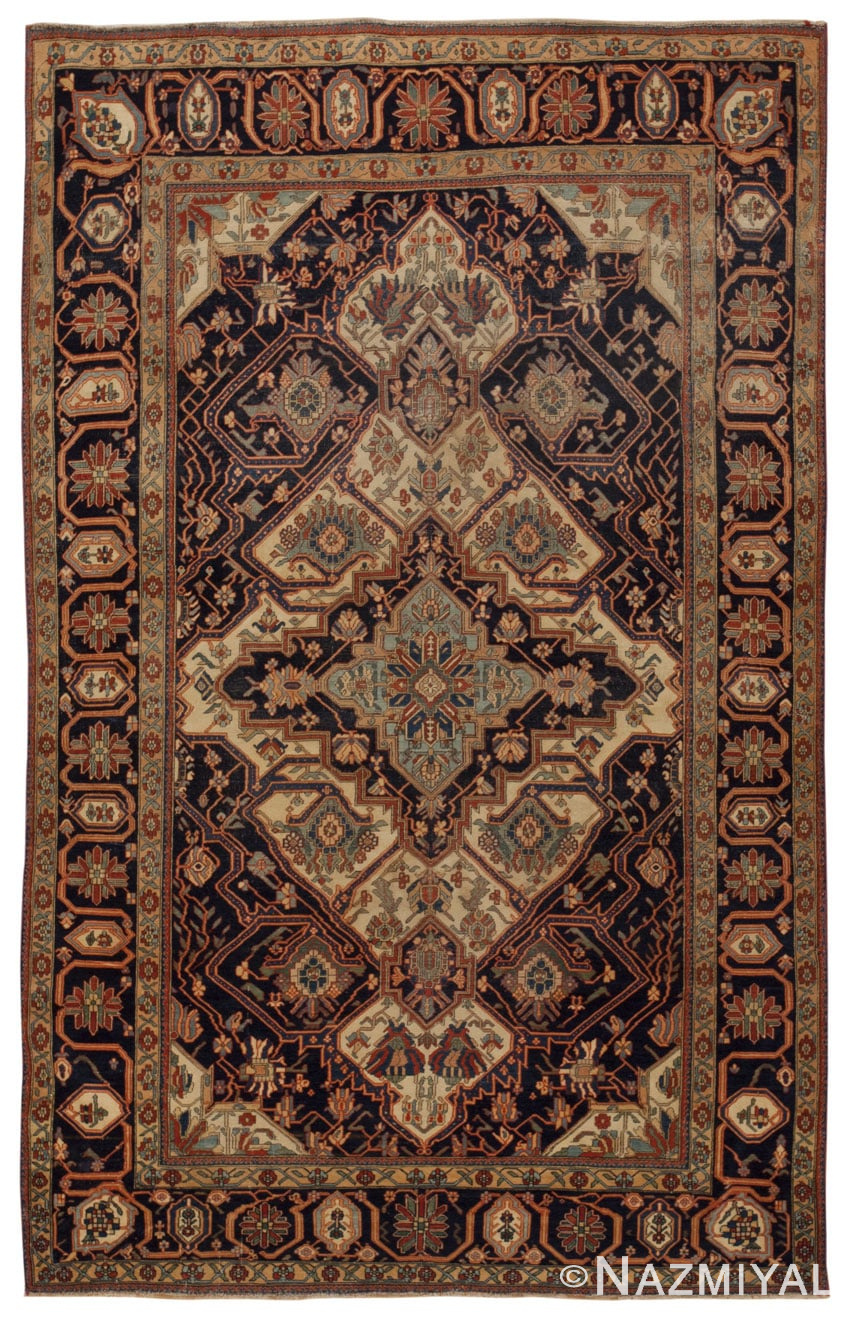 Antique Kashan Mohtashem Persian Rug 45266 Detail/Large View