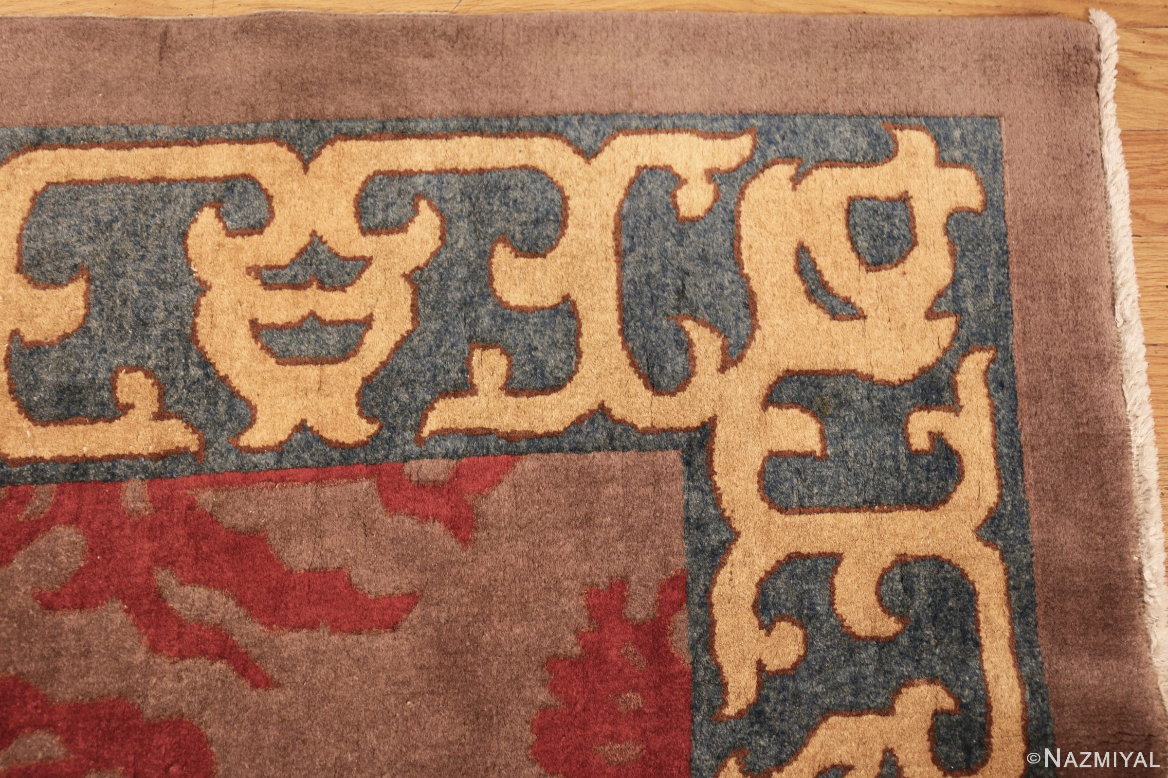 vintage chinese art deco rug 45270 corner Nazmiyal
