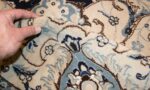 vintage persian silk and wool nain rug 45066 pile Nazmiyal