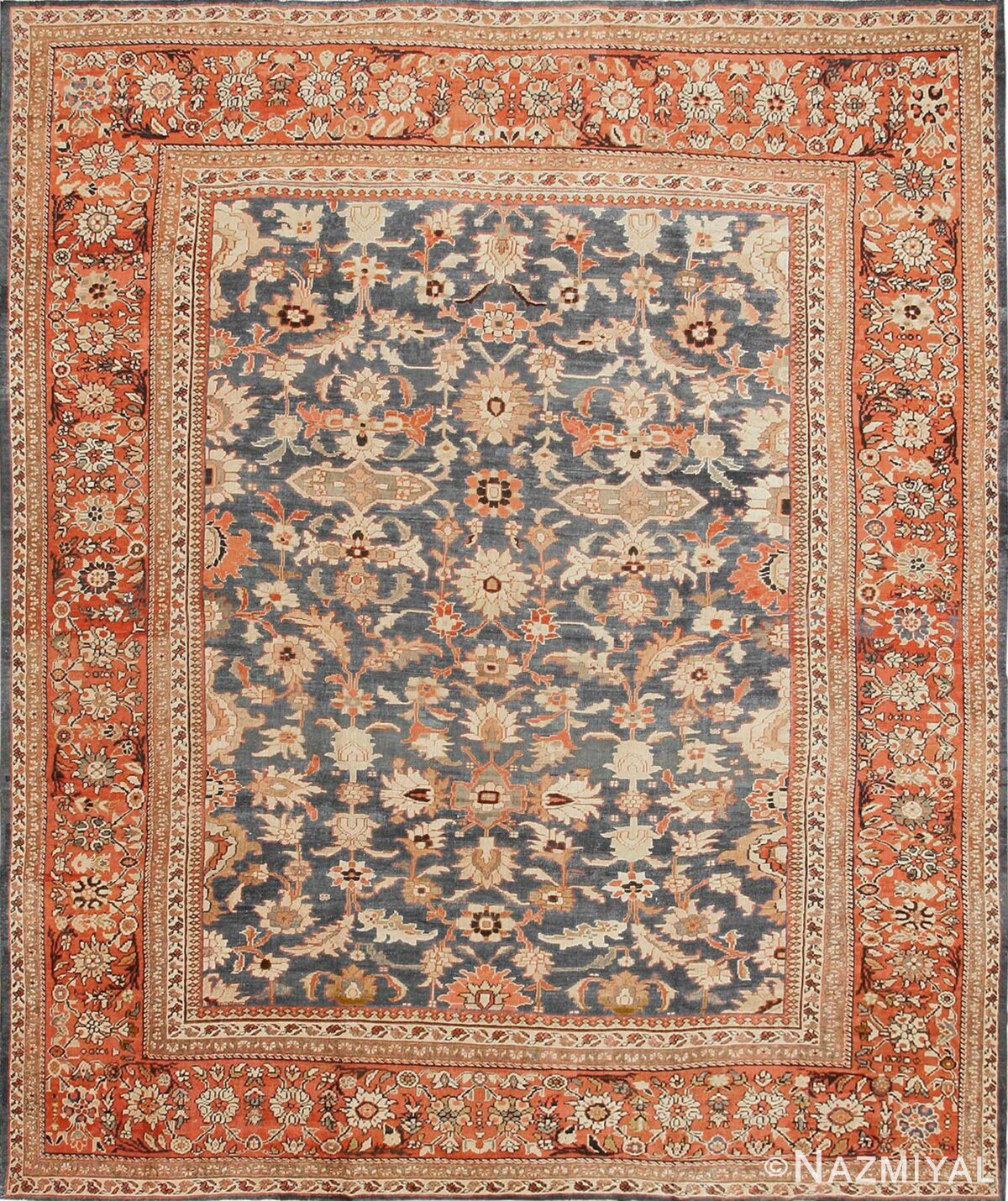 Antique Sultanabad Persian Rugs 43334 Straight Nazmiyal