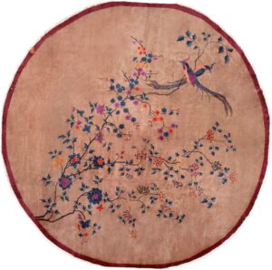 Round Art Deco Chinese Rug by Nazmiyal Antique Rugs