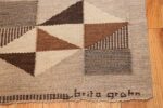 brita grahn vintage swedish rug 45522 signature Nazmiyal