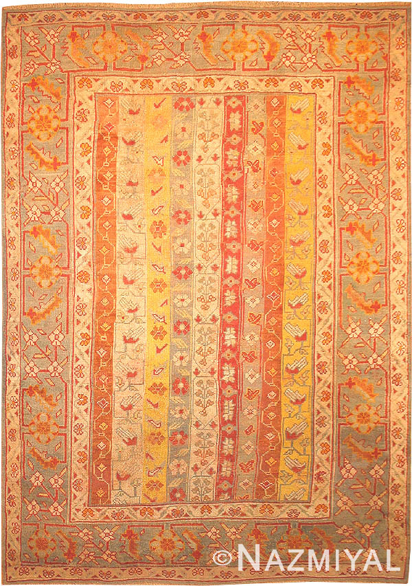 Antique Oushak Turkish Rug 40849 Nazmiyal Antique Rugs