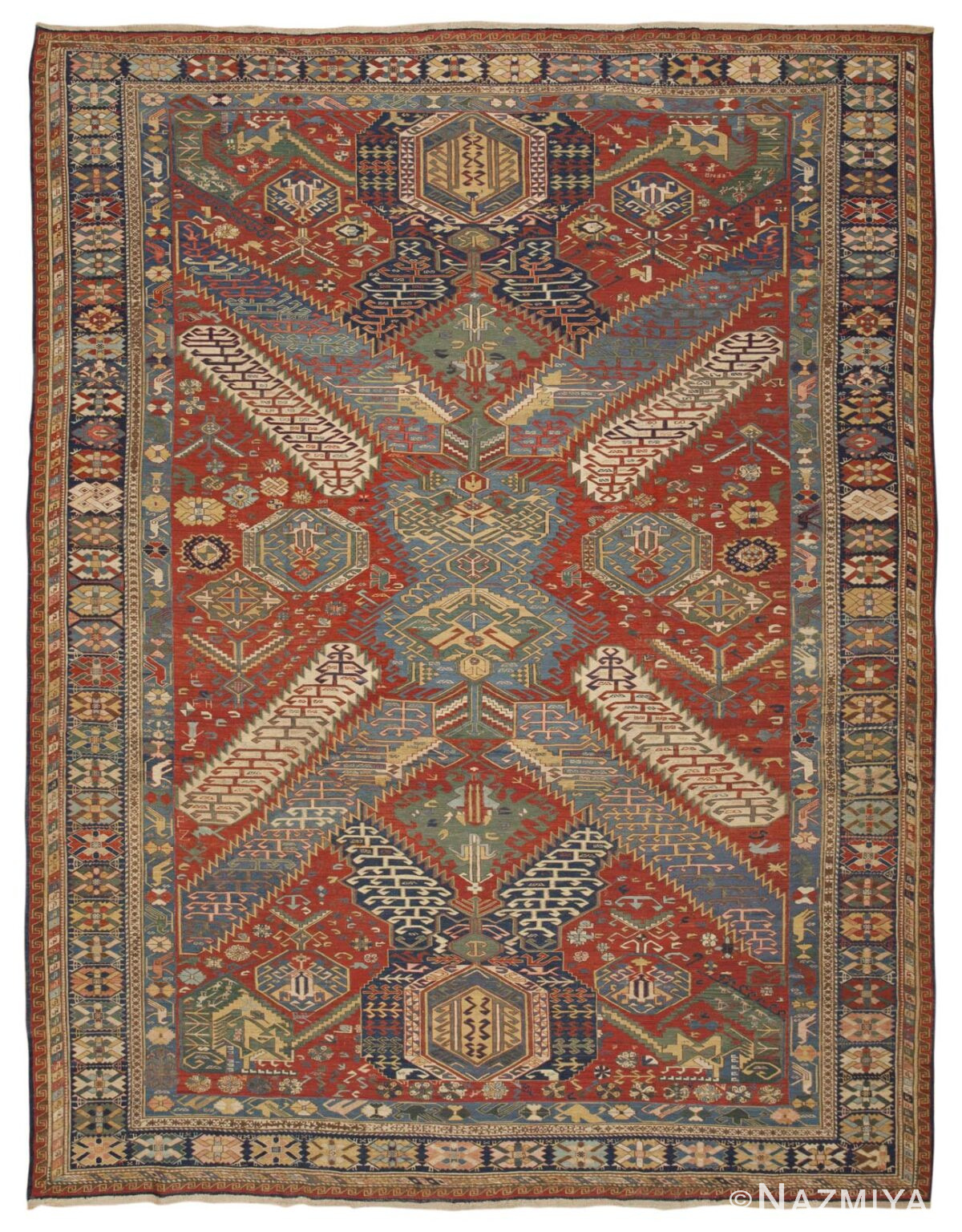 Antique Sumak Caucasian Rug 44914 Detail/Large View