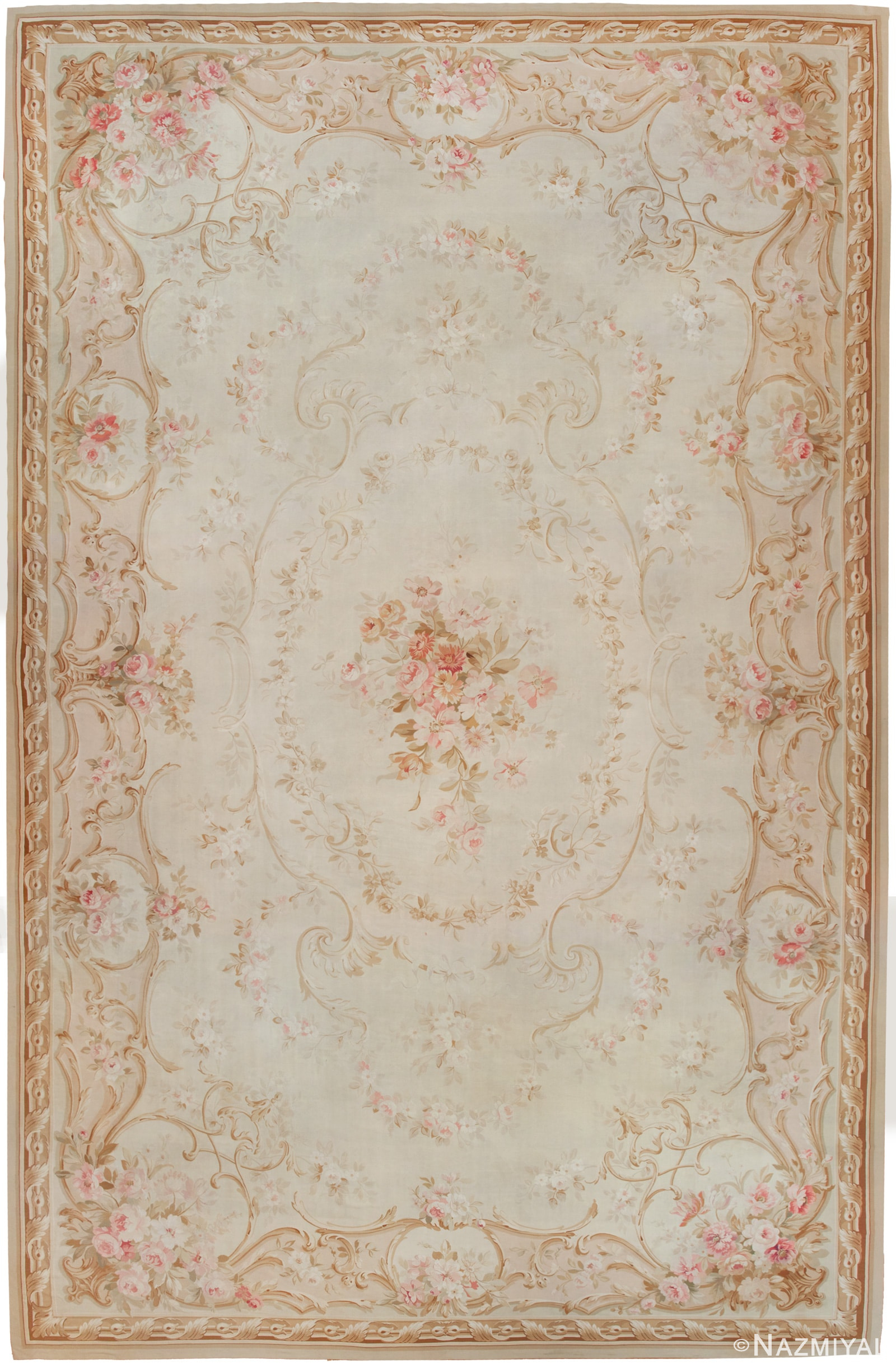 Antique Aubusson Rug 45465 Detail/Large View
