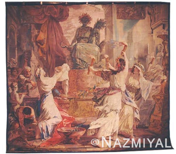 Antique French Harvest Tapestry Rug by nazmiyal