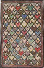 Antique American Tiger Eye Hooked Rug #45659 by Nazmiyal Antique Rugs