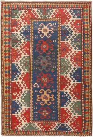 Tribal Antique Kazak Rug 45629 Nazmiyal Antique Rugs